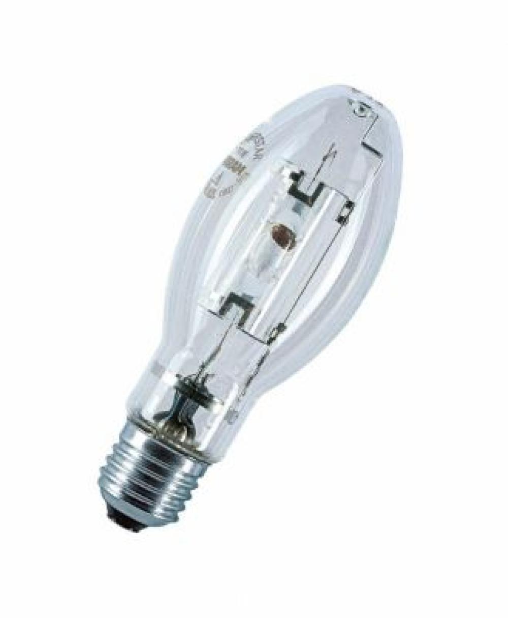 OSRAM HQI-E 70W/NDL E27 METAL HALIDE LAMP CLEAR - Clear 70W metal halide lamp with E27 base and natural daylight color, offering bright, sparkling light for decorative and industrial use
